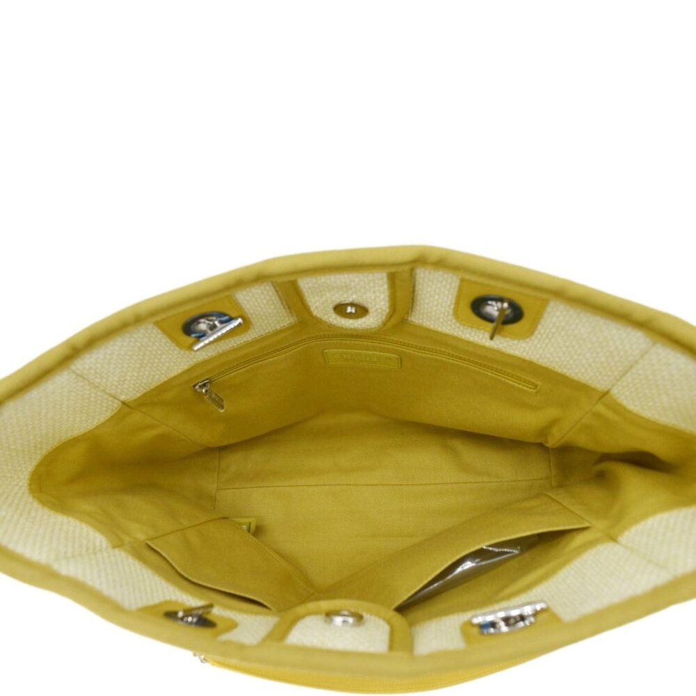 Chanel Deauville Straw Raffia Tote Bag Yellow - Picture 10 of 13